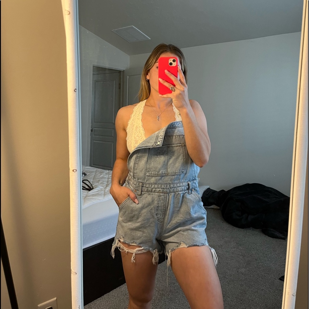 Jean overall shorts